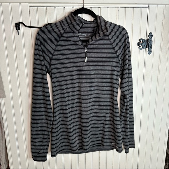Eddie Bauer Tops - Eddie Bauer Free Dry Quarter Zip Pullover Striped size M